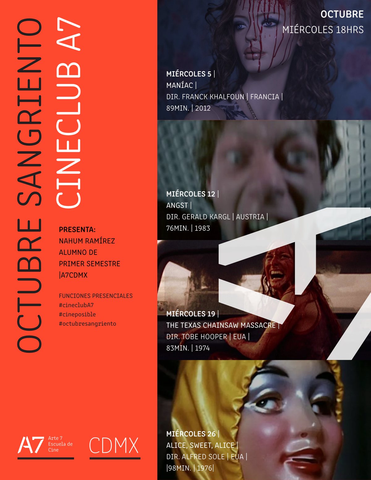 A7CDMX Cineclub "Octubre sangriento"